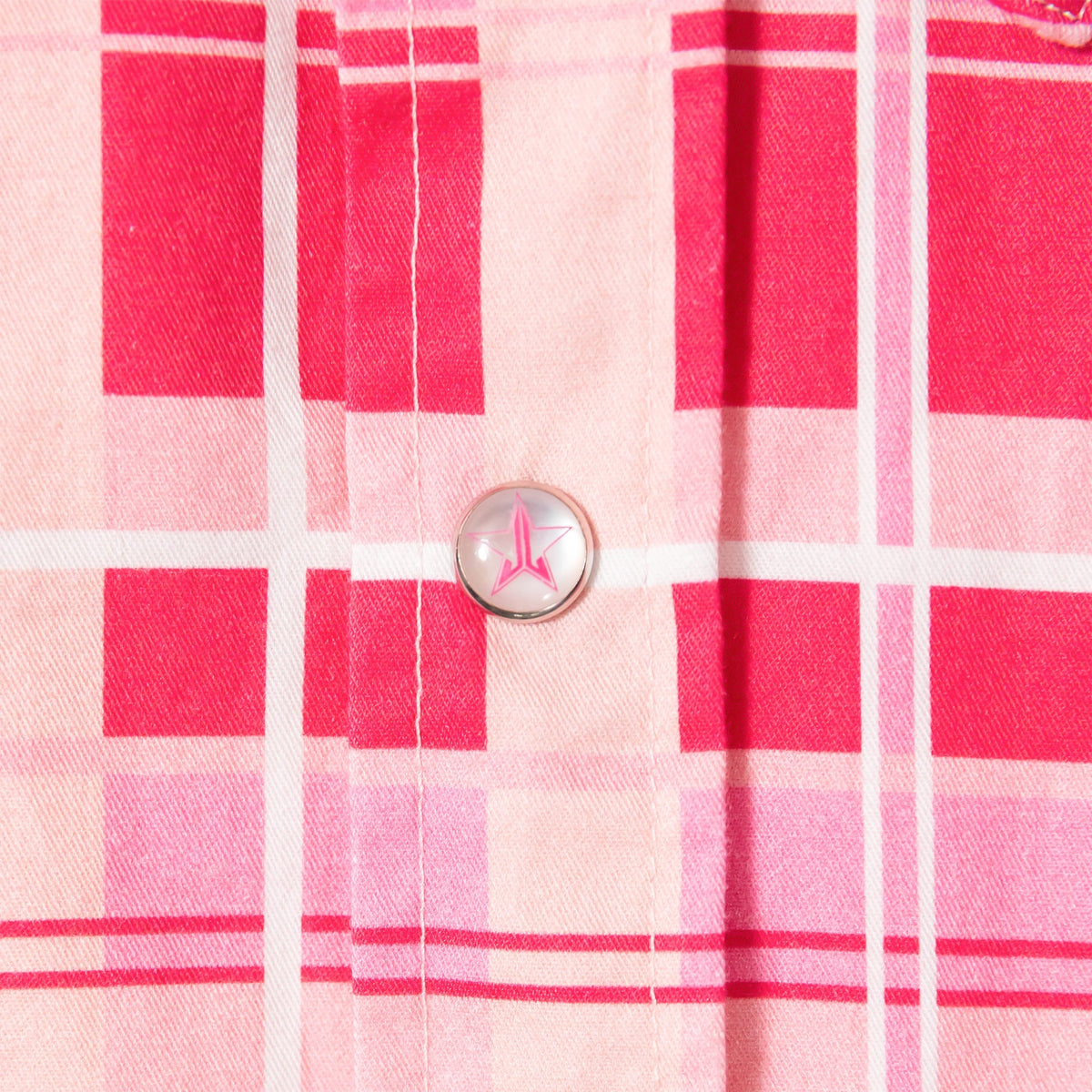 Pink Plaid Western Shirt with Snap Buttons